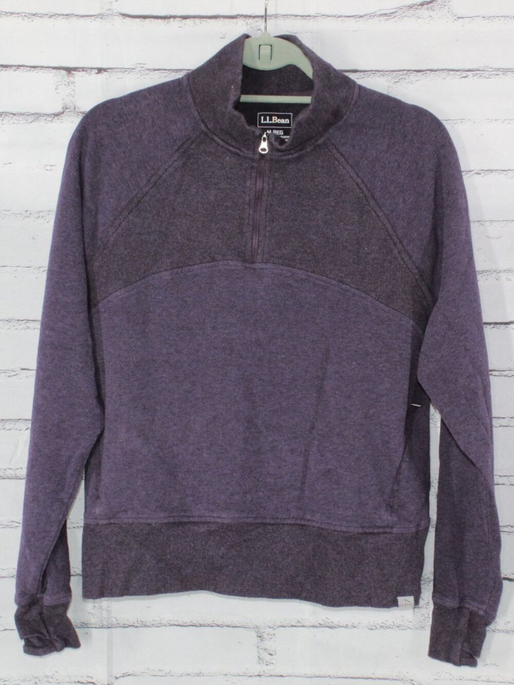 LL Bean Plum Quarter Zip Cozy Pullover Sweatshirt Athleisure Size M Reg
